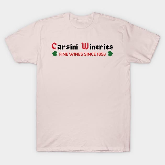 Columbo Carsini Wineries T-Shirt by thecolumbophile